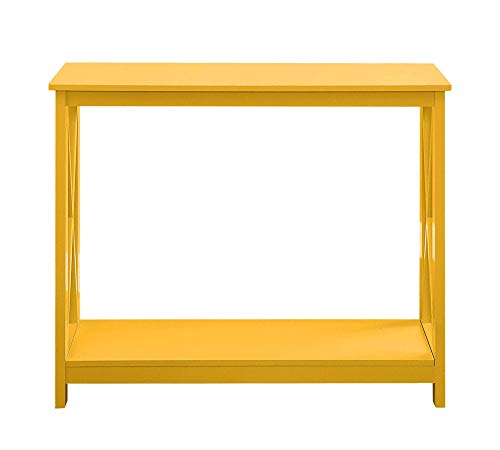 Convenience Concepts Oxford Console Table 39.5" - Sofa Table with Storage Shelf, Transitional Entryway Hall Table for Living Room and Bedroom, Display Foyer Table, Yellow - color: Yellow