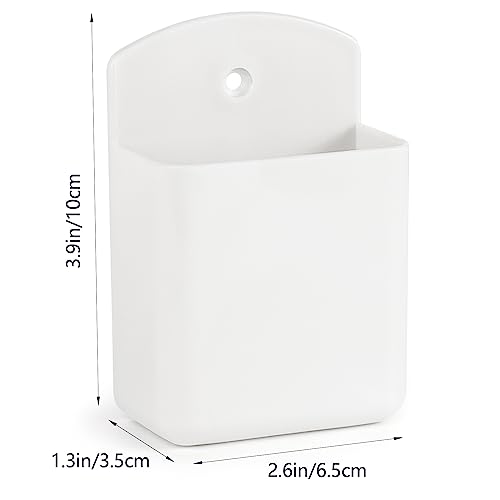 2 Pcs Remote Control Holder Wall Mount, TV Controller Holder, Self Adhesive Remote Holder, Wall Pen Holder Storage Accessories for Home Office School (White) - color: White&2Pcs