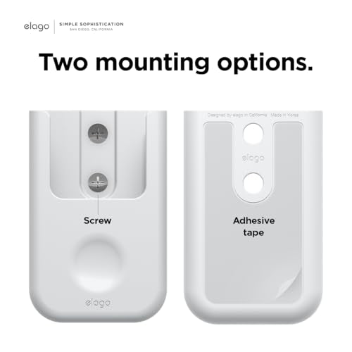 elago Universal Remote Holder Mount Compatible with Apple TV and All Other Control Devices - Adhesive Tape or Screw Mounting Options, Available Wired Charging [Small] [3rd & 2nd Gen] [White] - color: White, size: Small - 2&3 Gen
