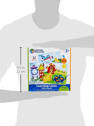 Learning Resources Learning Laces, Letter, Shape & Number Recognition, Fine Motor Skills, Toddler Readiness, Ages 3+