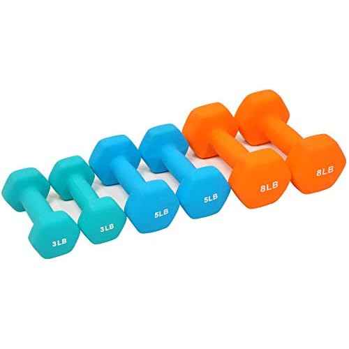 Fitvids Rubber Coated Hex Dumbbell Weight Set and Storage Rack, 100LB, 150LB or 200LB Set, 5-20 lbs, 5-25 lbs or 10-30 lbs Pairs