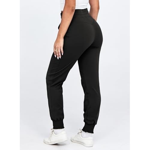 Dokotoo Womens High Waisted Lounge Joggers Elasticity Drawstring Side Pocket Casual Cuffed Casual Yoga Sweatpants