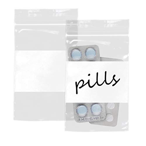 APQ Pack of 1000 Zipper Bags with Write-On Block 4 x 6. Heavy Duty Pills Bags 4x6. Thickness 4 mil. White Block Bags for Packing and Storing. Ideal for Industrial, Food Service, Health Needs - size: 4" x 6" / 1000 Pack