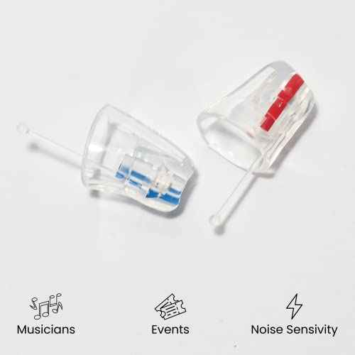 EARasers -26dB Peak Reduction Earplugs - Reusable Noise Reduction Musicians Earplugs for Concerts, Djs (Small)