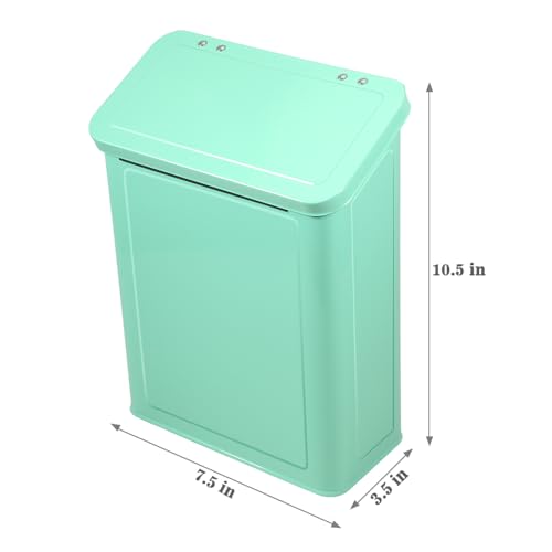 Picowe Magnetic Laundry Storage, Large Metal Lint Holder Bin with Lid for Laundry Room, Space-Saving Trash Container Hanging on Dryer, Washer or Wall Mount Trash Bin (Green) - color: Green