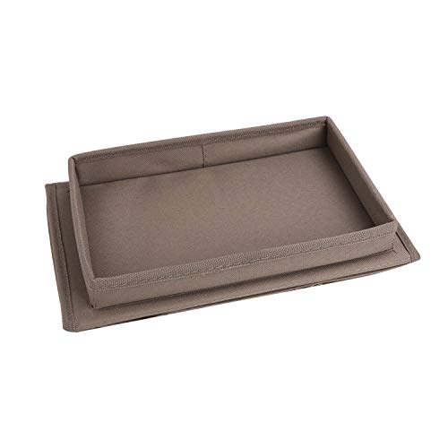 Brown Classic Functional Sofa Caddy Bedside Organizer with 8 Pockets TV Remote Holder Bed Storage Pocket Bag for Cellphone Tablet Notepad Book Magazines DVD Glasses - color: #C Brown (With Top Tray)