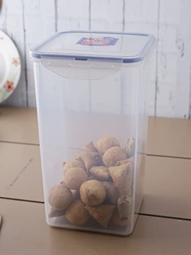 LOCK & LOCK Easy Essentials Food lids/Pantry Storage/Airtight containers, BPA Free, Square-16.9 Cup-for Chips, Clear (Pack of 3) - size: 16.9 Cup (Pack of 3)