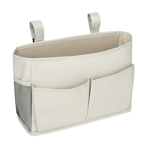 Bedside Storage Organizer Bag Phone Book Magazine Holder Pockets Hanging Storage Bag Sofa Side Pouch Bag(Black) - color: Black
