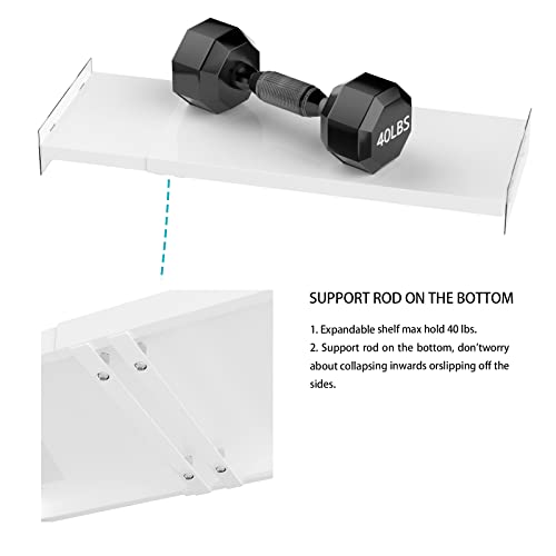 Closet Organizer Shelves Expandable Tension Shelving Rack Cabinet Storage Shelf Heavy Duty Metal DIY Divider Separator for Wardrobe Cupboard Pantry Kitchen Bathroom,White,2packs - size: 11.8"D x 16.9"-31.5" W-2PCS