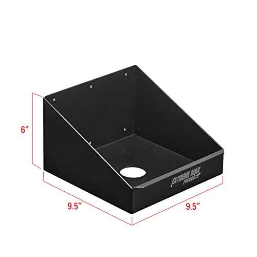 Extreme Max 5001.6128 Rag in a Box Wall-Mount Aluminum Dispenser Storage Rack Organizer for Enclosed Race Trailer, Shop, Garage, Storage - Black