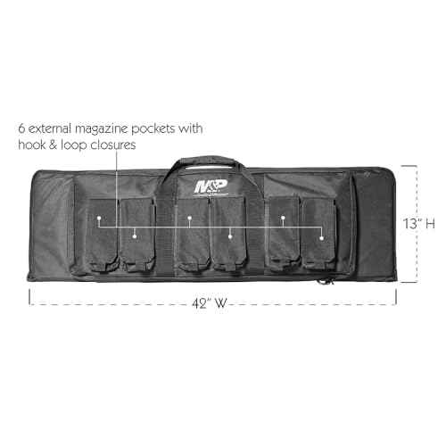 Smith & Wesson M&P Pro Tac Padded Rifle Case with Ballistic Fabric Construction and External Pockets for Shooting, Range, Storage and Transport