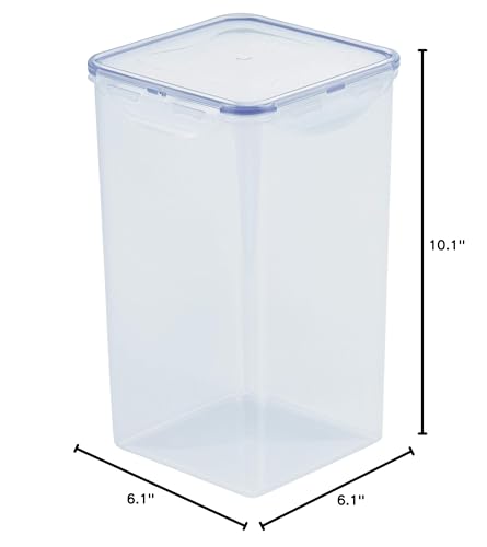 LOCK & LOCK Easy Essentials Food lids/Pantry Storage/Airtight containers, BPA Free, Square-16.9 Cup-for Chips, Clear (Pack of 3) - size: 16.9 Cup (Pack of 3)