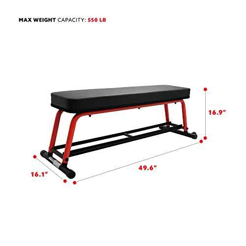 Sunny Health & Fitness Weight Bench for Heavy Duty Workouts, Exercise, Strength Training, Lifting and Home Gyms