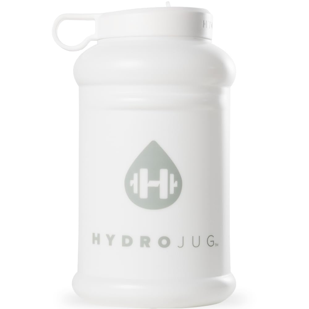 HydroJug Pro 73 oz Plastic Water Jug with Handle & Flip Straw, White