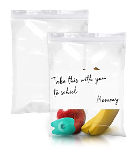 APQ Plastic Reclosable Zipper Bags, 9 x 12 Inches. 1000 Pack White Block Reclosable Bags. 4 Mil Reclosable Zip Bags Clear. Waterproof Plastic Jewelry Bags. Durable Reclosable Poly Bags - size: 9" x 12" / 1000 Pack