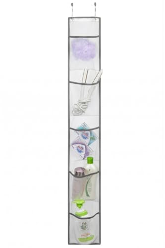 ALYER Hanging Storage Shower Caddy Organizer,Mesh Pockets for Bathroom,Closet,Pantry (Gray) - color: Gray