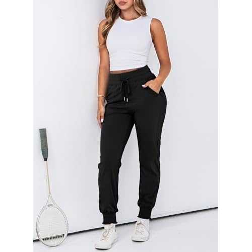 Dokotoo Womens High Waisted Lounge Joggers Elasticity Drawstring Side Pocket Casual Cuffed Casual Yoga Sweatpants