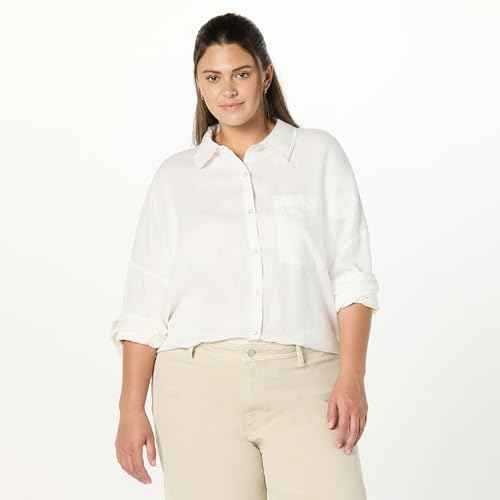 The Drop Women's Avila Classic Linen Button Down