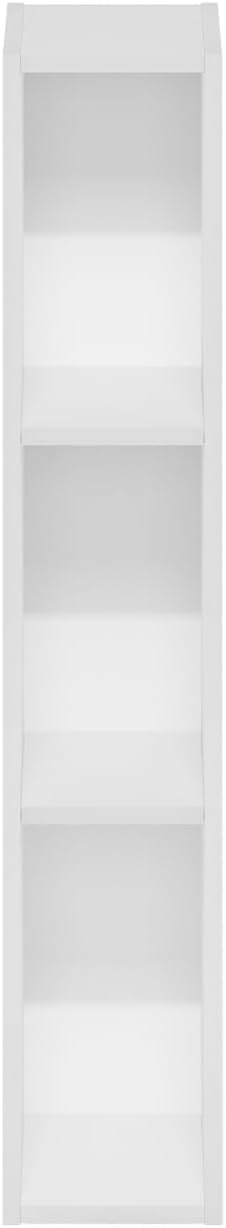 Furinno Fulda Book Shelf, 3-Tier Narrow Bookshelf, Bookcase with 6-in Width Storage Shelf, 9.3 x 5.9 x 31.5, for Living Room, Bedroom, Home Office, White