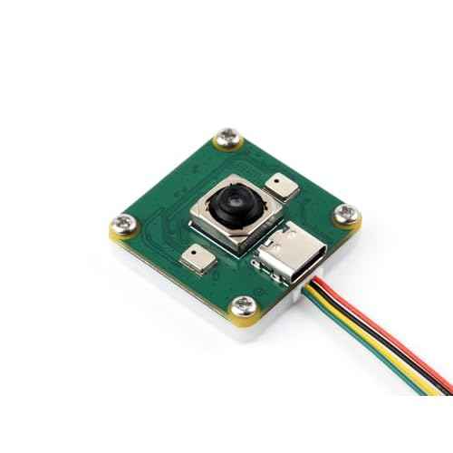Waveshare IMX378 12MP USB Camera (A), Supports 30 FPS Output, Better Sensitivity in Low-Light Condition, Distortion-Free, Onboard Dual Microphones