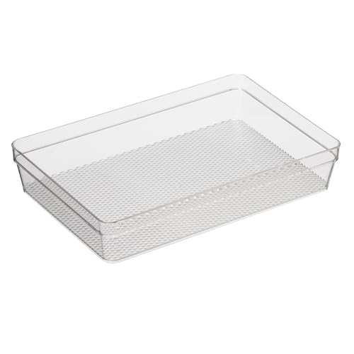 Oggi Drawer Organizer - 6" X 9" - Ideal for Organizing Kitchen Drawers, Office, Desk, Silverware, Kitchen Utensils, Cosmetics and Bathrooms, Rectangular, Clear, 1.0 Count - size: 6" by 9"
