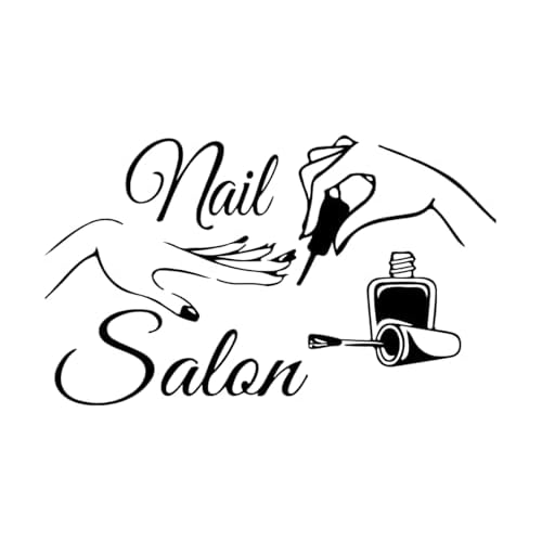 Lchen Nail Salon Wall Decal, Nail Polish Wall Sticker Removable Art Shop Store Decoration