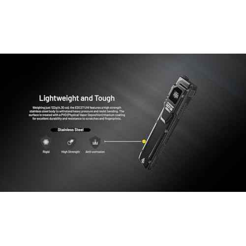 Nitecore EDC27 UHi 3100 Lumen USB Rechargeable Slim Body LED Flashlight EdisonBright Brand Charging Adapter