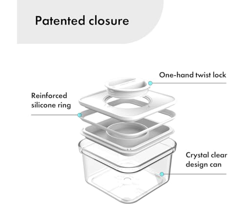 Neoflam Airtight Smart Seal Food Storage Container (Set of 3) | Crystal Clear Body, Matte Black Lid | Modular, Stackable, Nestable Design | Easy to Clean, BPA Free (Rectangle, 3,6L)