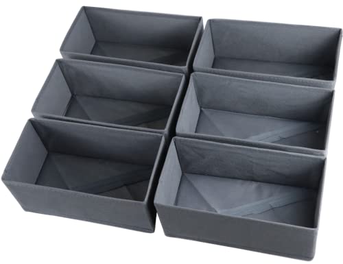 KIKILIE 6 Pack Foldable Clothing Organizers, Multi-purpose Drawer Dividers for Shirts, Bra, Socks and Panties (DD5250)