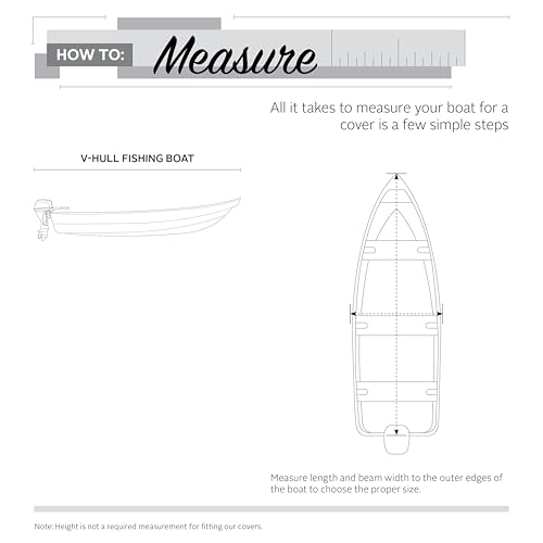 Classic Accessories StormPro Heavy-Duty Boat Cover, Fits Boats 12 ft - 14 ft Long x 68 in Wide