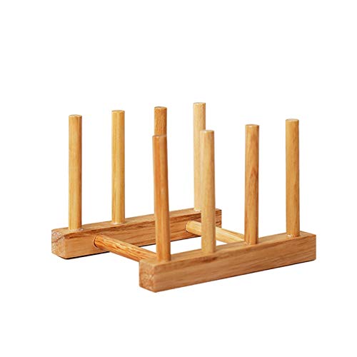 Kunovo Bamboo Dish Rack,Pot lid/Plate/Cutting Board Organizer for Kitchen cabinets,Bottle Drying Holder - color: 3g