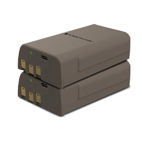 Stealth Cam FieldMax MAX-PAK Rechargeable 12-Volt/5000 mAh Lithium Battery Cartridge, Compatible w Hunting Cellular Trail Cameras, USB Charging Cable Included, 2-Pack
