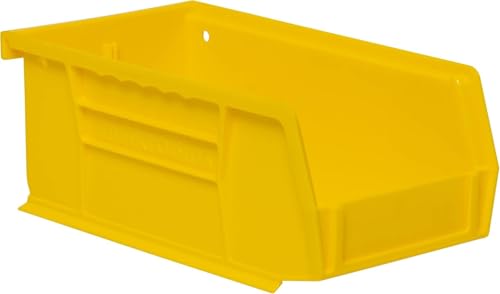 Akro-Mils 30220 AkroBins Plastic Storage Bins, Space-Saving Stackable Bins for Garage, Pantry, Craft Organization, 7" x 4" x 3", Yellow, 24-Pack - color: Yellow