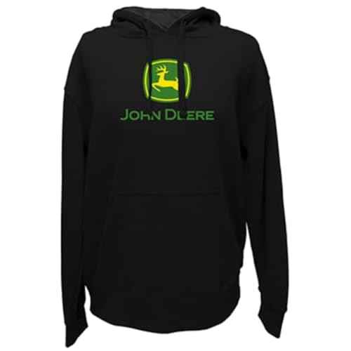 John Deere NCAA Mens Trademark Logo Core Hood Pullover Fleece
