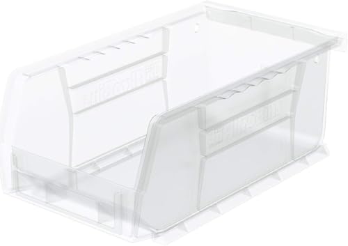 Akro-Mils 30220 AkroBins Plastic Storage Bins, Space-Saving Stackable Bins for Garage, Pantry, Craft Organization, 7" x 4" x 3", Clear, 24-Pack - color: Clear