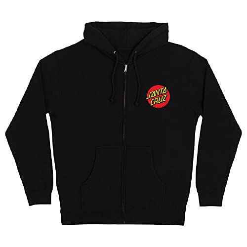 SANTA CRUZ Classic Dot Zip Hooded Heavyweight Sweatshirt Black Sm Mens
