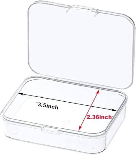 MFDSJ 24 Pcs Mini Plastic Storage Containers Box with Lid, 3.5x2.4 Inches Clear Rectangle Box for Collecting Small Items, Beads, Game Pieces, Business Cards, Crafts Accessories