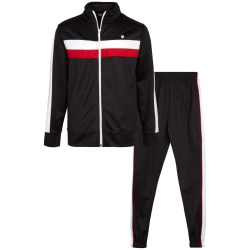 RBX Boys Tracksuit Set - 2 Piece Zip Up Tricot Track Jacket and Jogger Pants Outfit - Boys Athletic Sets (Sizes 8-12)