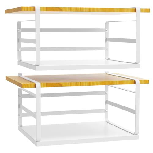 2 Pack Large Under Shelf Basket, White Undershelf Storage Basket, Heavy Duty Slide-in Hanging Storage Basket, Metal Under Cabinet Organizer for Kitchen, Pantry, Desk, Bookshelf, Cabinet - size: 2 Pack Large White