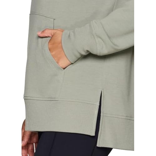 RBX Active Women's Hoodie Tunic in Regular/Plus Sizes, V-Neck Relaxed Fit Lightweight French Terry Sweatshirt with Pocket