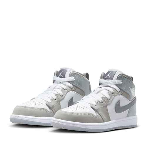 Jordan Air Jordan 1 Mid SE in White, Cool Grey, and Med Grey