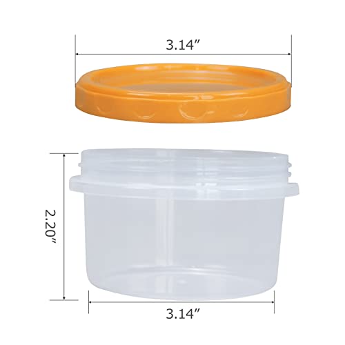 Jucaifu 8 Pack 8 Ounce reuseable small plastic freezer storage container jars with screw lid for food snacks lunch Yellow - color: Yellow(8PCS)