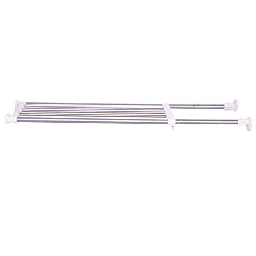 Hershii Expandable Closet Tension Shelf Rod Adjustable Storage Rack Heavy Duty DIY Organizer Divider for Wardrobe Cupboard Kitchen Bathroom - size: 69-91.5cm/27.16-36.02inches