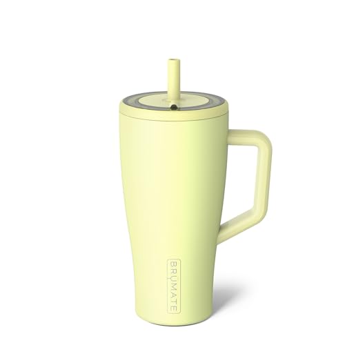BrüMate Era 30 oz Tumbler with Handle & Straw | 100% Leakproof Insulated Water Bottle Tumbler with Lid & Flexible SoftSip Straw | Made of Stainless Steel | Cup Holder Friendly | 30oz (Prickly Pear)