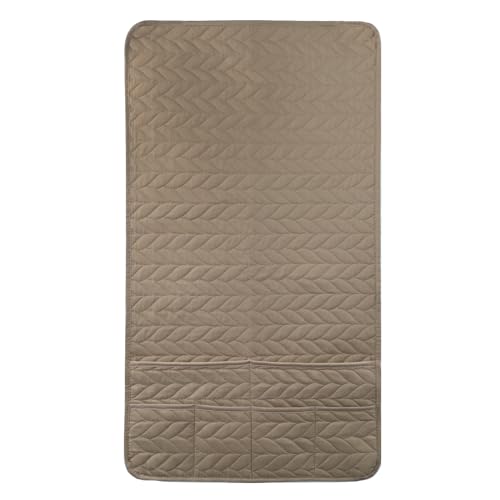 Waterproof No-slip Sofa Couch Remote Control Holder Chair Armrest Caddy Pocket Organizer Storage Bag for Cellphone Tablet Notepad Book Magazines DVD Eyewears Drinker Snacks Holder Pouch (Khaki) - color: Khaki