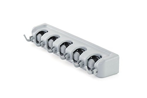 ForHauz Broom Holder with 5 Holding Positions & 6 Hooks, Easy Wall Mount Storage for Organizing Garage or Closet (Pack of 2) - size: 1 Count (Pack of 2)