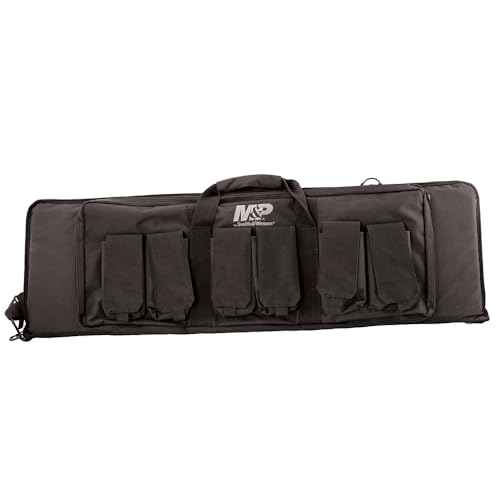 Smith & Wesson M&P Pro Tac Padded Rifle Case with Ballistic Fabric Construction and External Pockets for Shooting, Range, Storage and Transport
