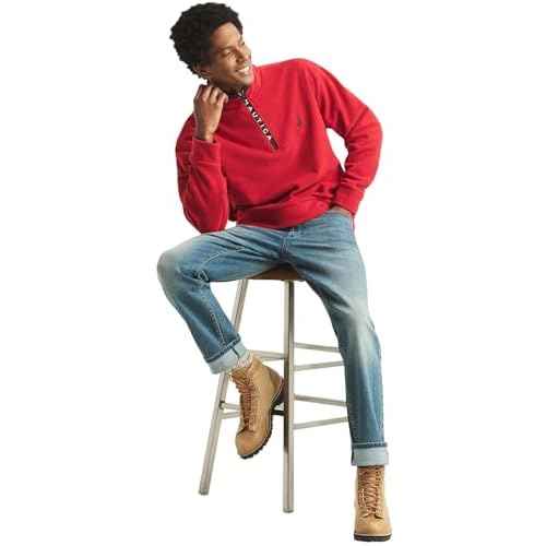 NAUTICA Men's Nautex Quarter-Zip Fleece Sweatshirt, NauticaRed, M