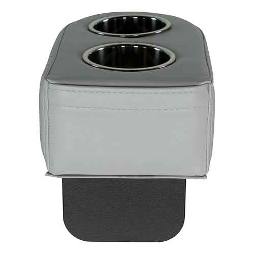 Lippert Sunset Collection Pontoon Cup Holders, Portable, Durable Marine Grade Construction, Holds Two Beverages, Durable Vinyl, Stainless Steel,13.5" L x 6.5" W x 5.5" H - 2024049110
