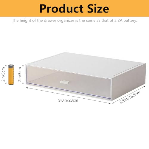 Desk Organizer with Drawers Stackable Storage Drawers, Plastic Compact Desk Storage Box Great for Office School Home Small Space- 1drawers (White) - size: 9*6.5*2inch - 1 Compartment